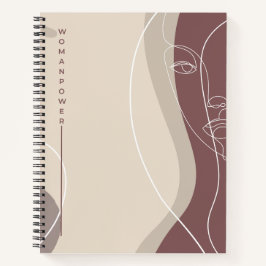 Cuaderno abstracto de mujer gris marrón crema