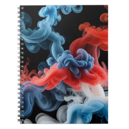 Cuaderno abstracto de nube de tinta roja y azul