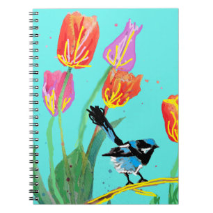 Cuaderno abstracto de pájaros australianos reyezue