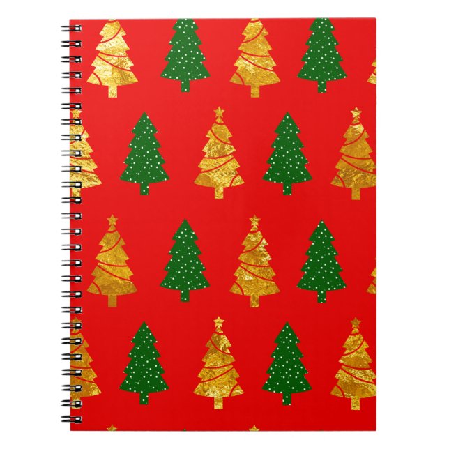 Cuaderno Abstracto de pinos con textura de Relieve metaliza (Frente)