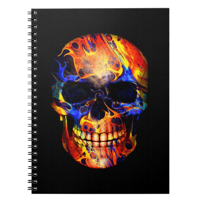 CUADERNO ABSTRACTO DE PINTURA DE NEON DE SKULL (Frente)