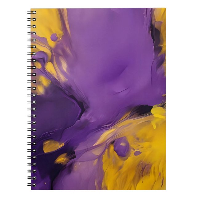 Cuaderno Abstracto de púrpura y dorado (Frente)