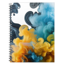 Cuaderno abstracto de remolino de tinta azul y ama