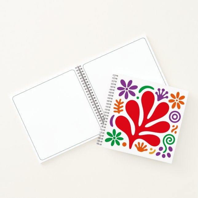 Cuaderno abstracto floral atrevido estilo Matisse (Interior)