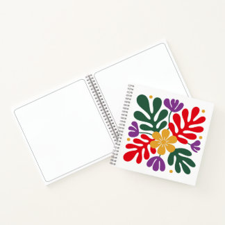 Cuaderno abstracto floral atrevido estilo Matisse