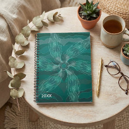 Cuaderno Abstracto floral botánico naturaleza verano