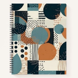 Cuaderno Abstracto Geométrico Mediados del Siglo Azul Marin