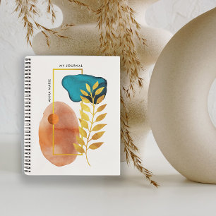 Cuaderno Abstracto Geométrico Moderno Minimalista de Mitad 