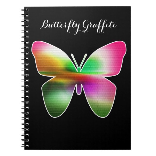 Cuaderno Abstracto mariposa colorida (Frente)