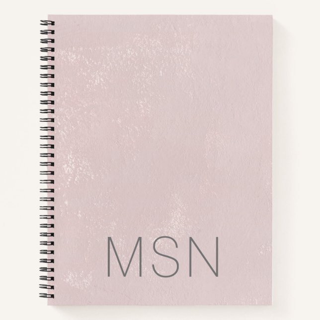 Cuaderno abstracto pintado de rosa con monograma (Anverso)