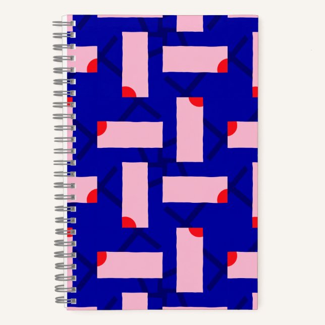 Cuaderno abstracto rosa y azul de Block Theory (Anverso)