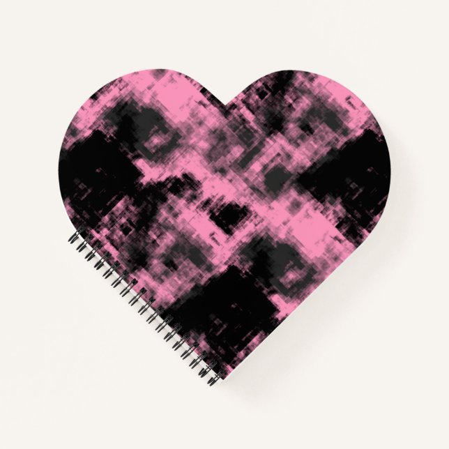 Cuaderno abstracto rosa y negro (Anverso)