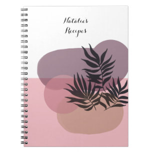 Cuaderno Abstracto Tropical Rosa Pastel Suave