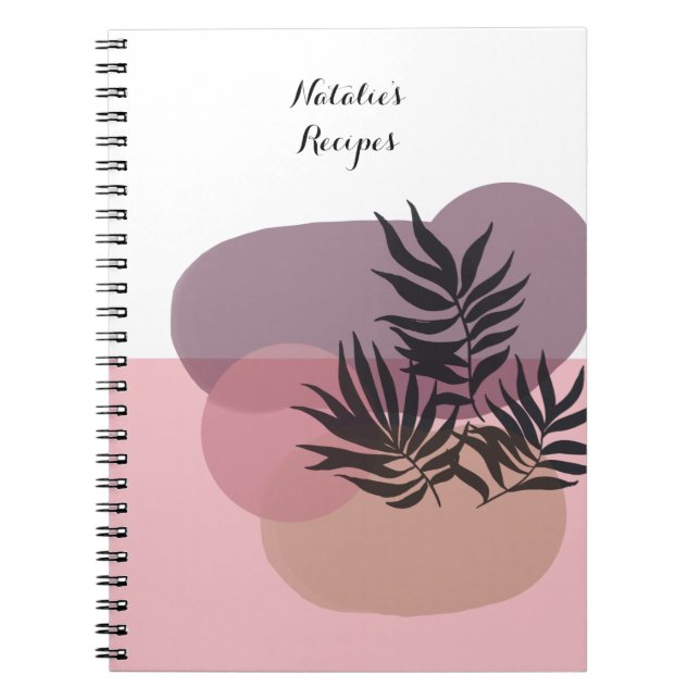 Cuaderno Abstracto Tropical Rosa Pastel Suave (Frente)