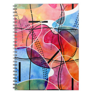 Cuaderno Abstrato acuarela Patrón blanco negro