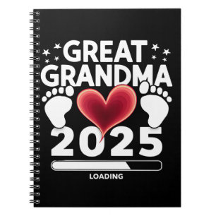 Cuaderno Abuela bisabuela cargando anuncio de embarazo 2025