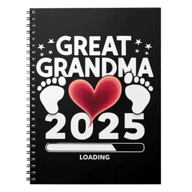 Cuaderno Abuela bisabuela cargando anuncio de embarazo 2025 (Frente)