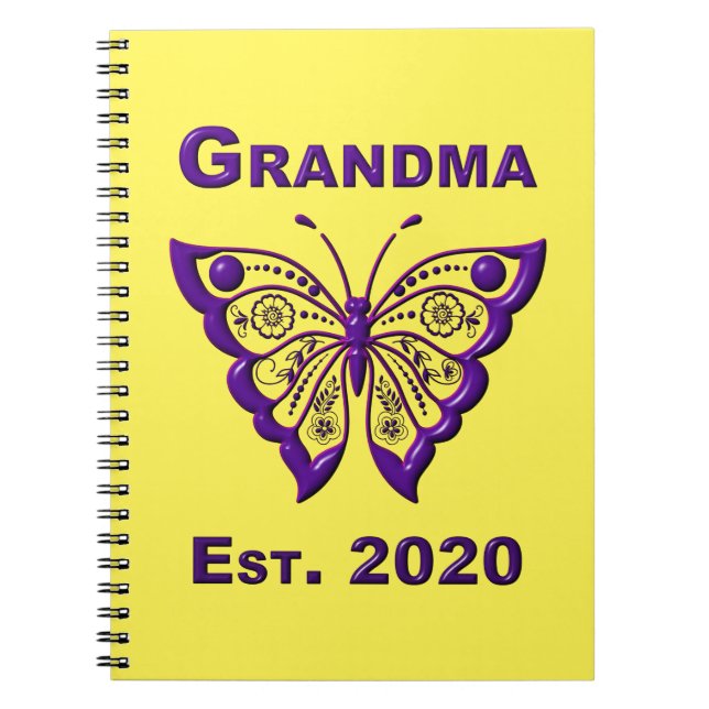 Cuaderno Abuela de mariposa adorable "Est 2020" (Frente)