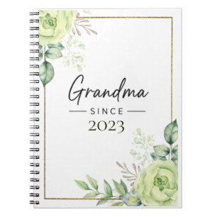 Cuaderno Abuela Desde Personalizado Año Floral Manuscrito