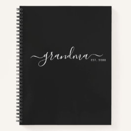 Cuaderno Abuela establecida con letra moderna negra