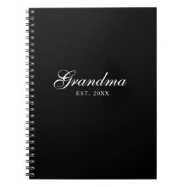 Cuaderno Abuela establecida guion elegante negro