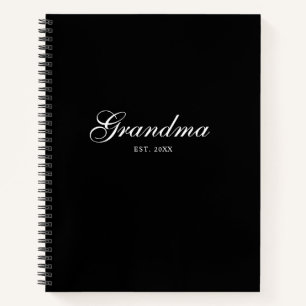 Cuaderno Abuela establecida guión elegante negro