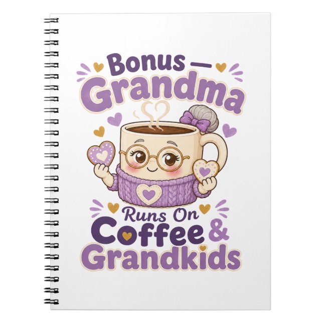 Cuaderno Abuela Extra Se Funciona Con Café Y Nietos Diverti (Frente)