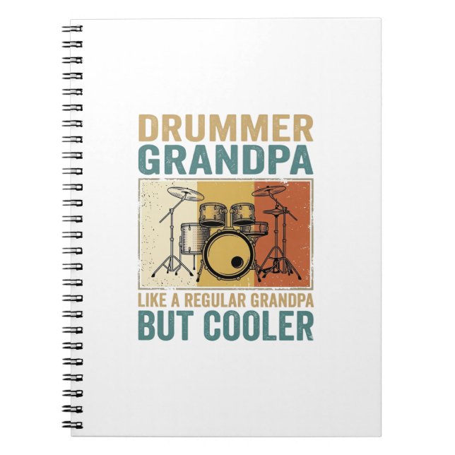 Cuaderno Abuelo Baterista Como un Abuelo Normal Pero Más Gu (Frente)