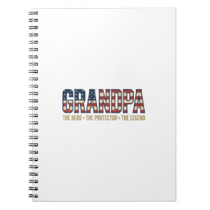 Cuaderno Abuelo Patriótico Héroe Protector Leyenda Vector D