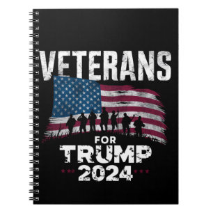 Cuaderno Abuelo Veteranos Por Trump 2024 Bandera Americana