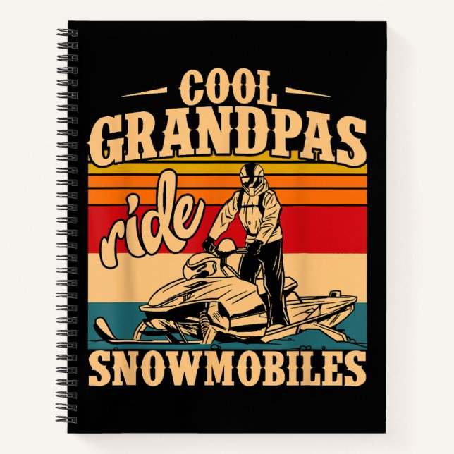 Cuaderno Abuelos de Guay montan motos de nieve moto de niev (Anverso)