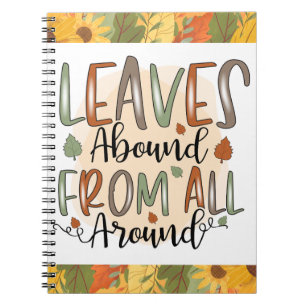 Cuaderno Abundan las hojas de la cosecha del otoño