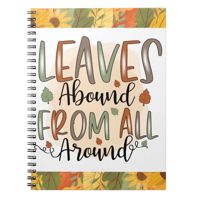 Cuaderno Abundan las hojas de la cosecha del otoño (Frente)