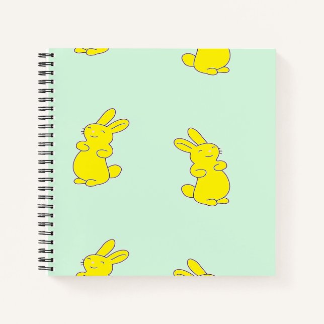 Cuaderno Abundantes amarillos felices en verde azulado (Anverso)