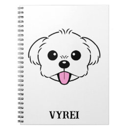 Cuaderno Aburrido perro de la frívola de Bichon blanco pega