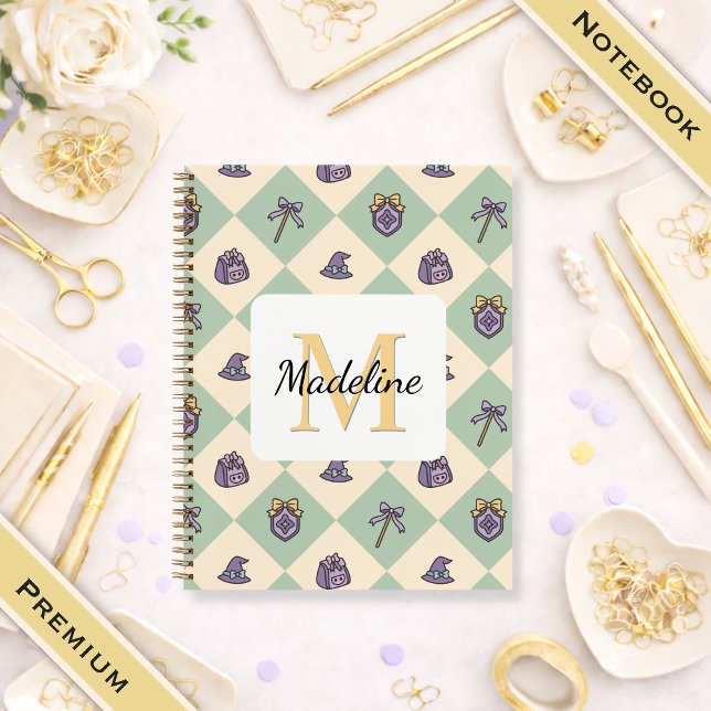 Cuaderno Academia de Magia Escuela de Brujos Verde Nombre d (Subido por el creador)