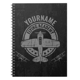 Cuaderno Academia de vuelo piloto de aviones de cosecha bla