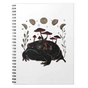 Cuaderno Academia Luna Bruja Estética Goblincore Rana Cla