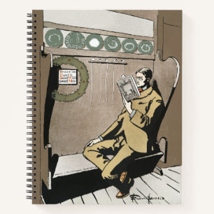 Cuaderno Academia Oscura Arte Vintage de Hombre Leyendo en 