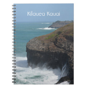 Cuaderno Acantilado del Océano Kilauea Kauai Hawái (mi foto