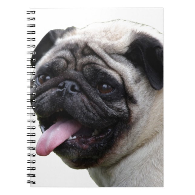 Cuaderno Accesorios de fotos Pug en blanco para manipular,  (Frente)