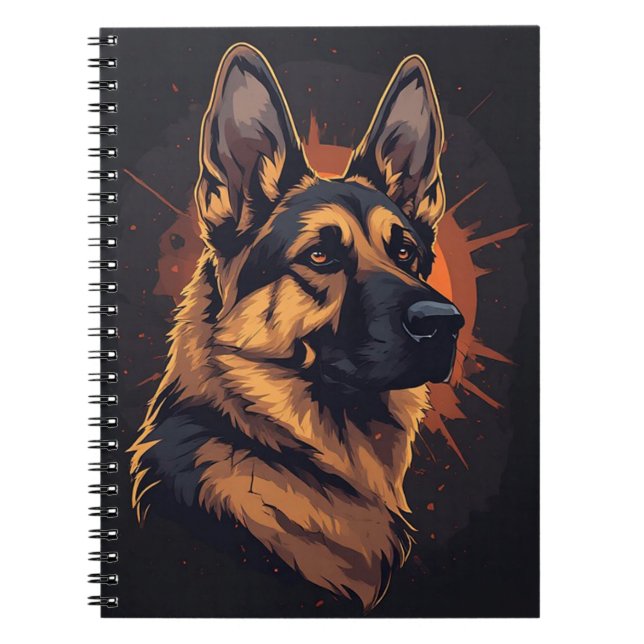 Cuaderno 🐕 Accesorios de Pastor Alemán para Amantes de Per (Frente)