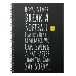 Cuaderno Accesorios para softbol Regalos a la atleta deport