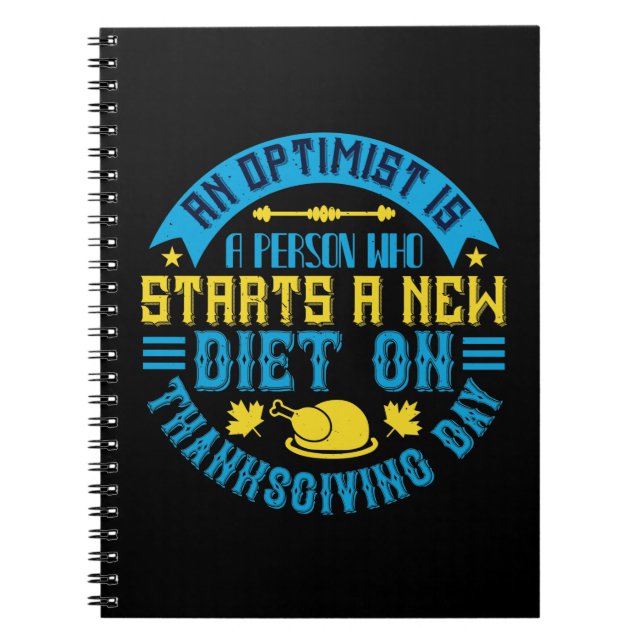 Cuaderno Acción de Gracias - Un optimista comienza una nuev (Frente)