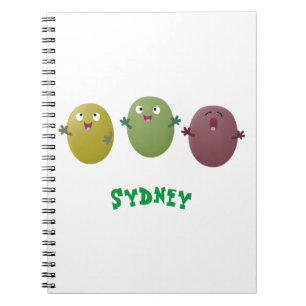 Cuaderno Aceitunas alegres y lindas cantando personalizado