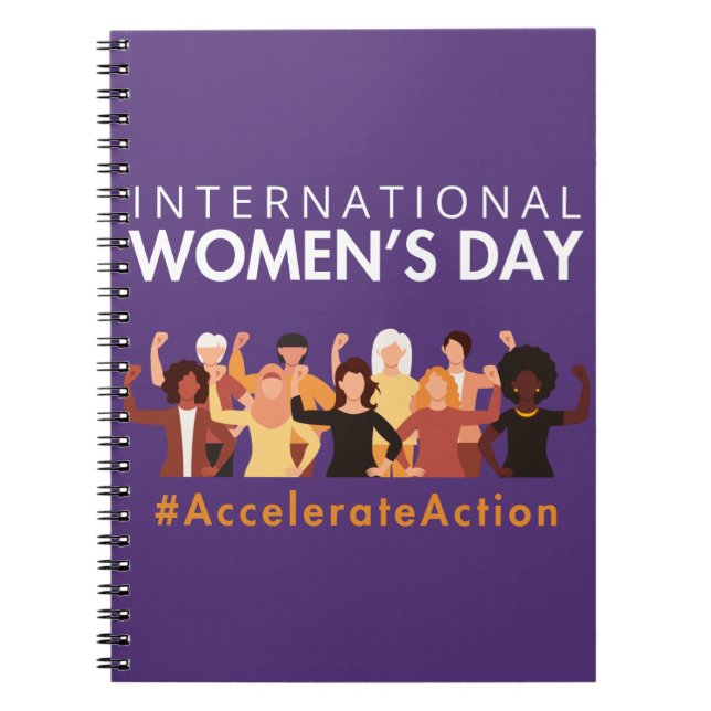 Cuaderno Acelere el Día Internacional de la Mujer 2025 (Frente)