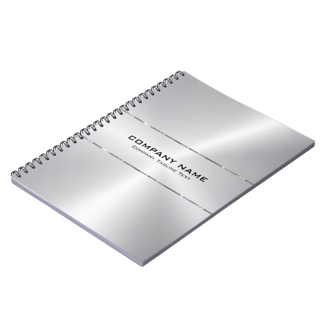 Cuaderno Acento plateado brillante de acero inoxidable metá (Lado Izquierdo)