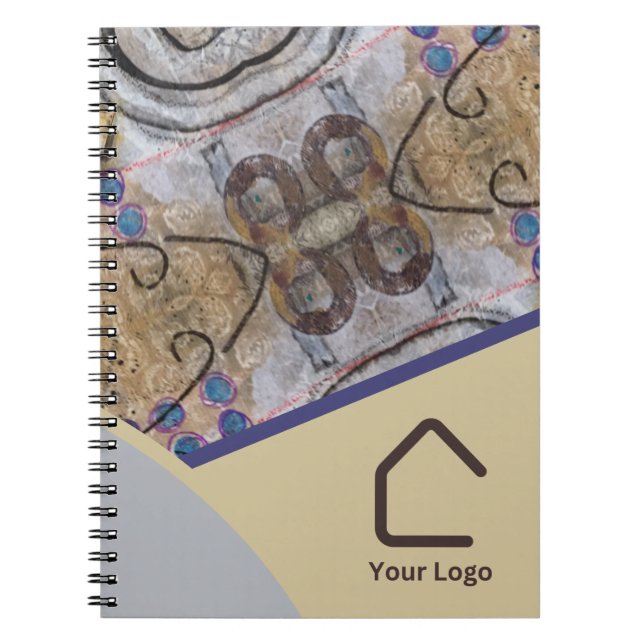 Cuaderno Acentos abstractos modernos simples Logotipo o cód (Frente)