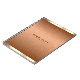 Cuaderno Acentos de oro de textura marrón de cobre minimali