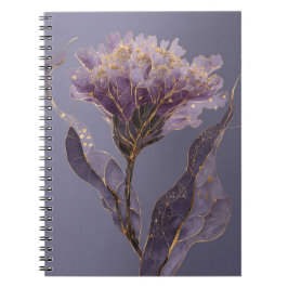 Cuaderno Acentos florales inspirados en peonía púrpura y do